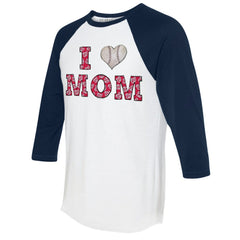Washington Nationals Tiny Turnip Women's I Love Mom 3/4-Sleeve Raglan T-Shirt - White/Navy