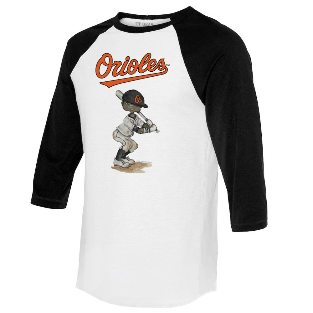 Baltimore Orioles Tiny Turnip Women's James 3/4-Sleeve Raglan T-Shirt - White/Black
