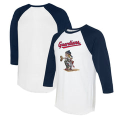 Cleveland Guardians Tiny Turnip Women's Kate 3/4-Sleeve Raglan T-Shirt - White/Navy