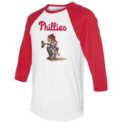 Philadelphia Phillies Tiny Turnip Women's Kate 3/4-Sleeve Raglan T-Shirt - White/Red