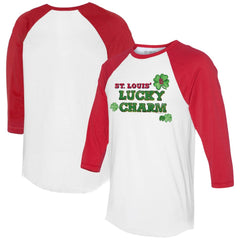 St. Louis Cardinals Tiny Turnip Women's Lucky Charm 3/4-Sleeve Raglan T-Shirt - White/Red