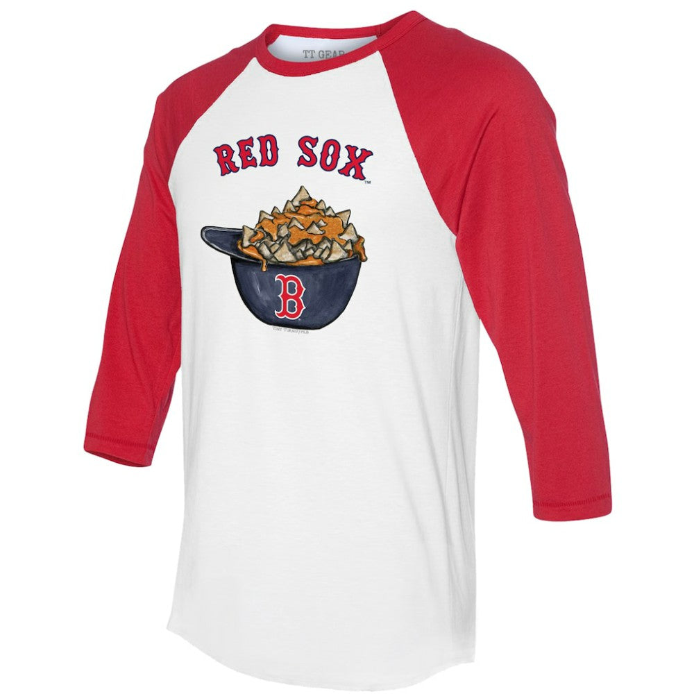 Boston Red Sox Tiny Turnip Women's Nacho Helmet 3/4-Sleeve Raglan T-Shirt - White/Red