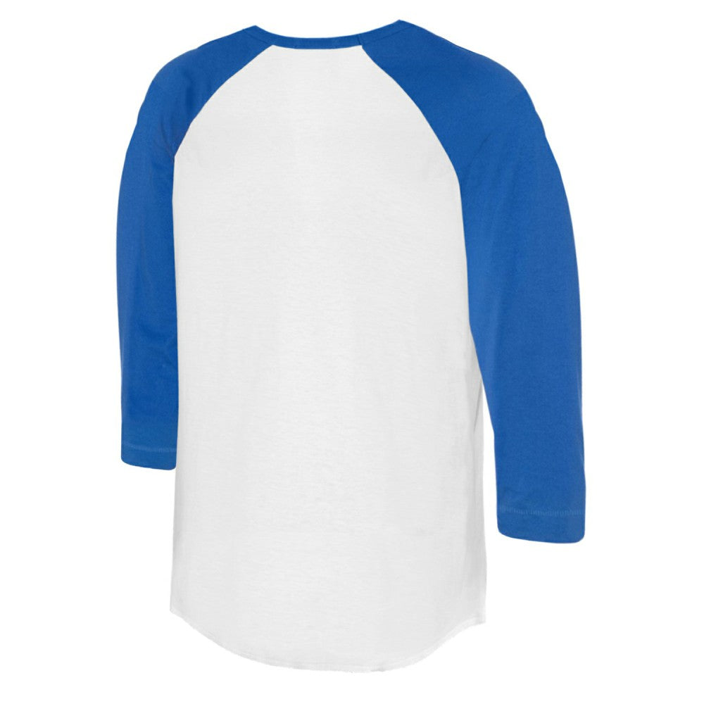 Kansas City Royals Tiny Turnip Women's Peace Love Baseball 3/4-Sleeve Raglan T-Shirt - White/Royal