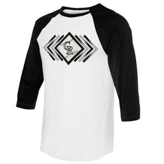 Colorado Rockies Tiny Turnip Women's Prism Arrows 3/4-Sleeve Raglan T-Shirt - White