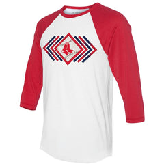 Boston Red Sox Tiny Turnip Women's Prism Arrows 3/4-Sleeve Raglan T-Shirt - White