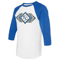 Kansas City Royals Tiny Turnip Women's Prism Arrows 3/4-Sleeve Raglan T-Shirt - White