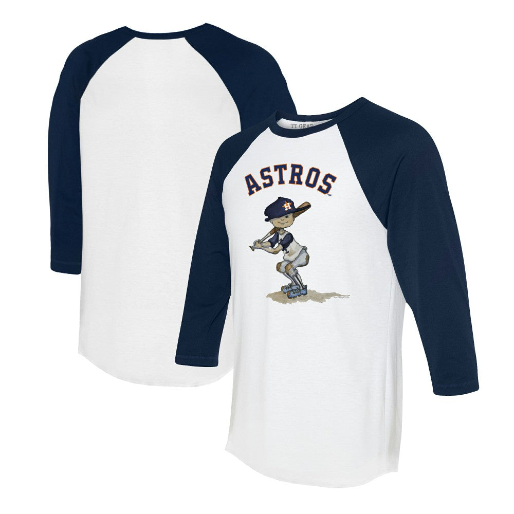 Houston Astros Tiny Turnip Women's Slugger 3/4-Sleeve Raglan T-Shirt - White/Navy