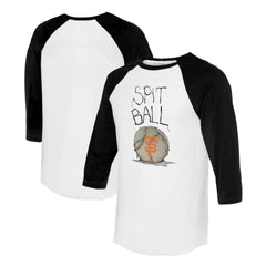 San Francisco Giants Tiny Turnip Women's Spit Ball 3/4-Sleeve Raglan T-Shirt - White/Black