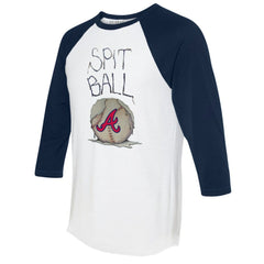 Atlanta Braves Tiny Turnip Women's Spit Ball 3/4-Sleeve Raglan T-Shirt - White/Navy