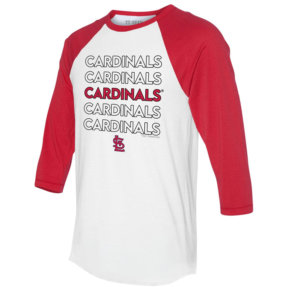 St. Louis Cardinals Tiny Turnip Unisex Stacked 3/4-Sleeve Raglan T-Shirt - White/Red