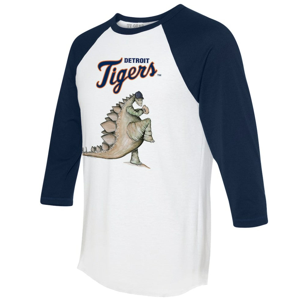 Detroit Tigers Tiny Turnip Unisex Stega 3/4-Sleeve Raglan T-Shirt - White/Navy