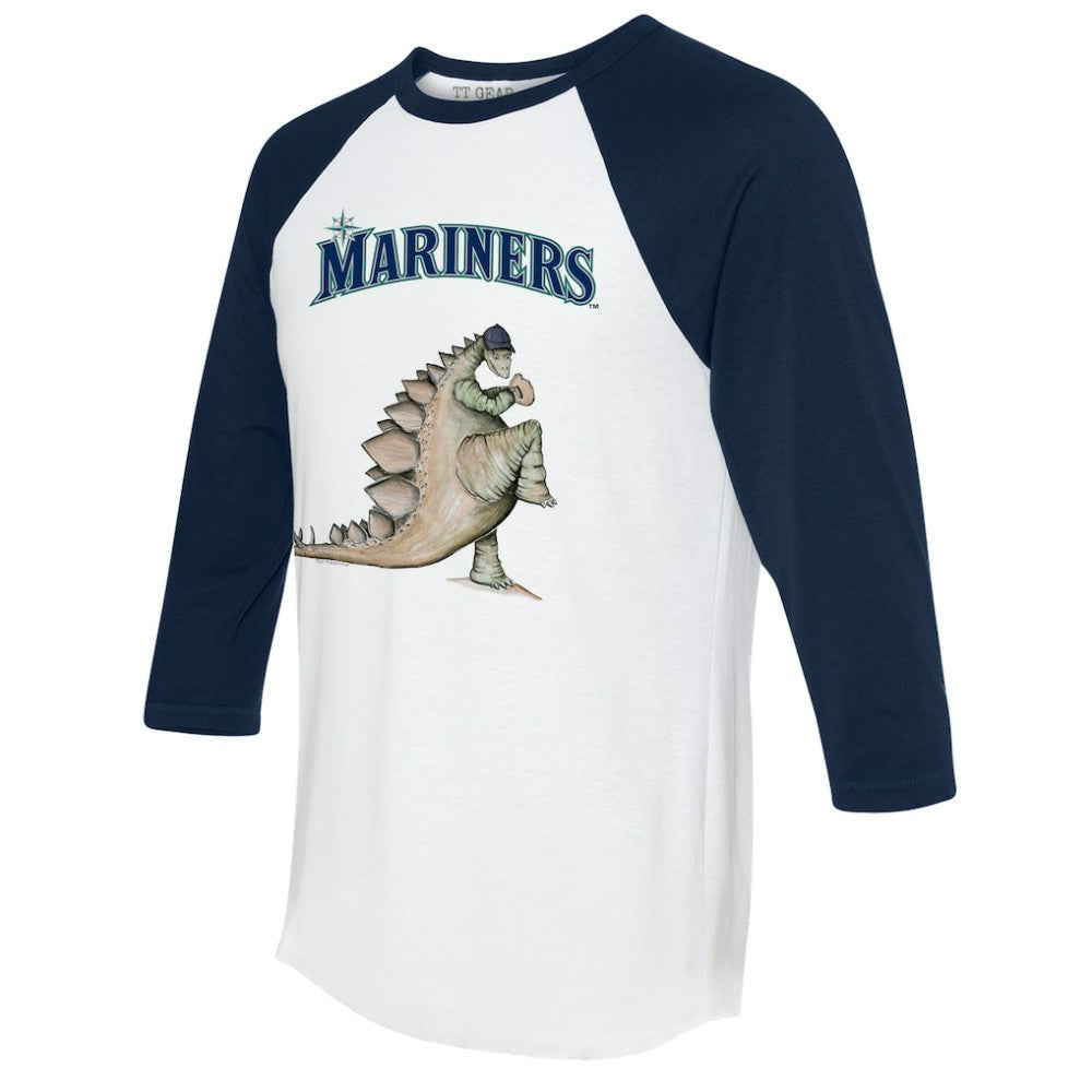 Seattle Mariners Tiny Turnip Unisex Stega 3/4-Sleeve Raglan T-Shirt - White/Navy