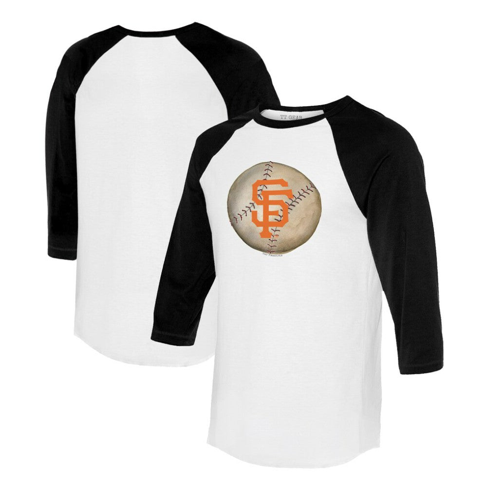 San Francisco Giants Tiny Turnip Unisex Stitched Baseball 3/4-Sleeve Raglan T-Shirt - White/Black