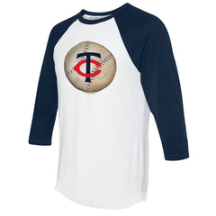 Minnesota Twins Tiny Turnip Unisex Stitched Baseball 3/4-Sleeve Raglan T-Shirt - White/Navy