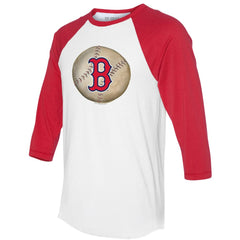 Boston Red Sox Tiny Turnip Unisex Stitched Baseball 3/4-Sleeve Raglan T-Shirt - White/Red