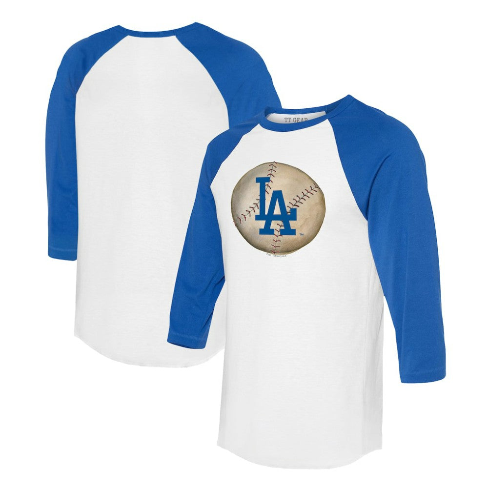 Los Angeles Dodgers Tiny Turnip Unisex Stitched Baseball 3/4-Sleeve Raglan T-Shirt - White/Royal