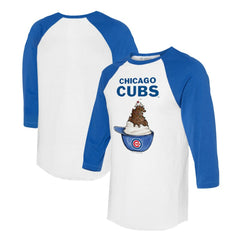 Chicago Cubs Tiny Turnip Unisex Sundae Helmet 3/4-Sleeve Raglan T-Shirt - White/Royal