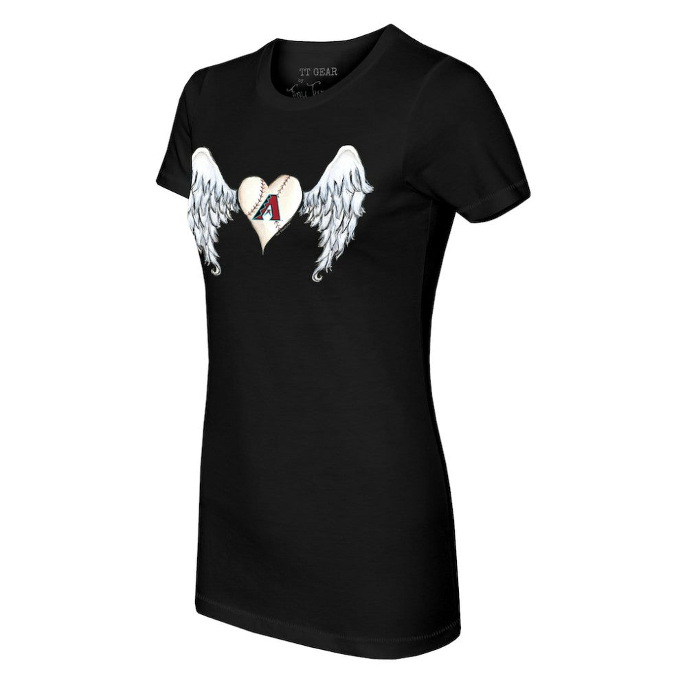 Arizona Diamondbacks Tiny Turnip Women's Angel Wings T-Shirt - Black