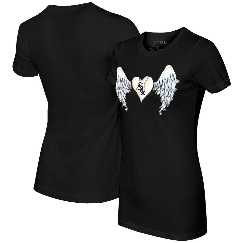 Chicago White Sox Tiny Turnip Women's Angel Wings T-Shirt - Black