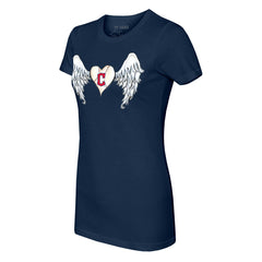 Cleveland Guardians Tiny Turnip Women's Angel Wings T-Shirt - Navy