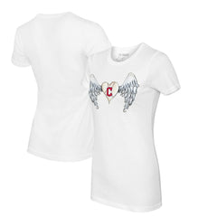 Cleveland Guardians Tiny Turnip Women's Angel Wings T-Shirt - White
