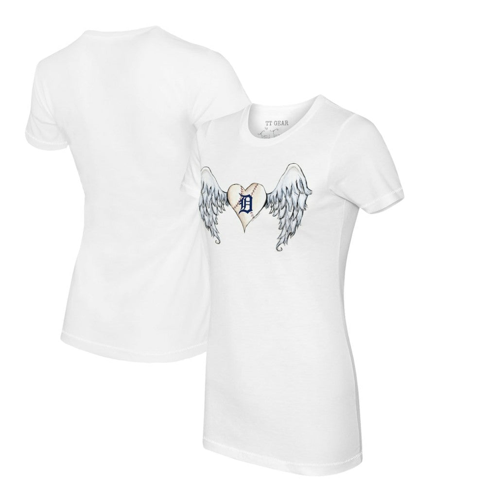 Detroit Tigers Tiny Turnip Women's Angel Wings T-Shirt - White