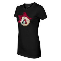Arizona Diamondbacks Tiny Turnip Women's Baseball Bow T-Shirt - Black