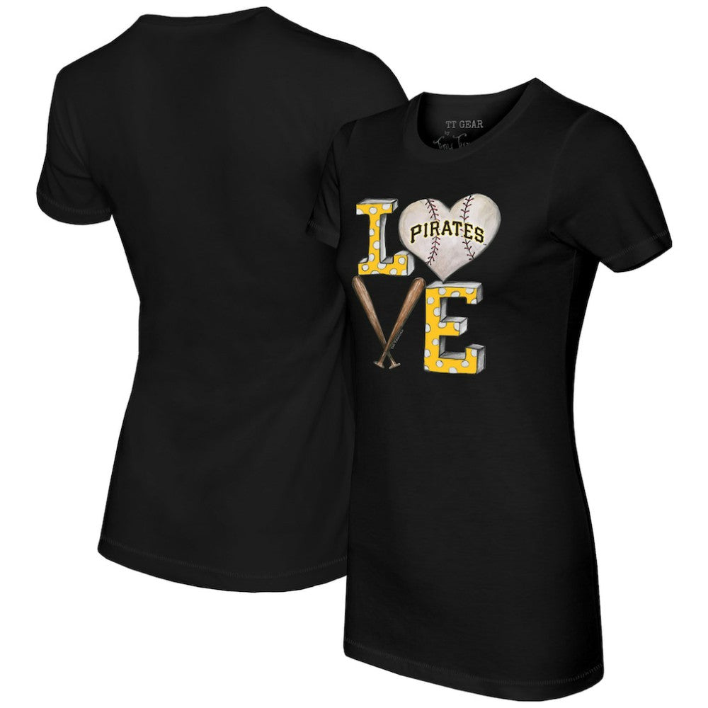 Pittsburgh Pirates Tiny Turnip Women's Baseball Love T-Shirt - Black