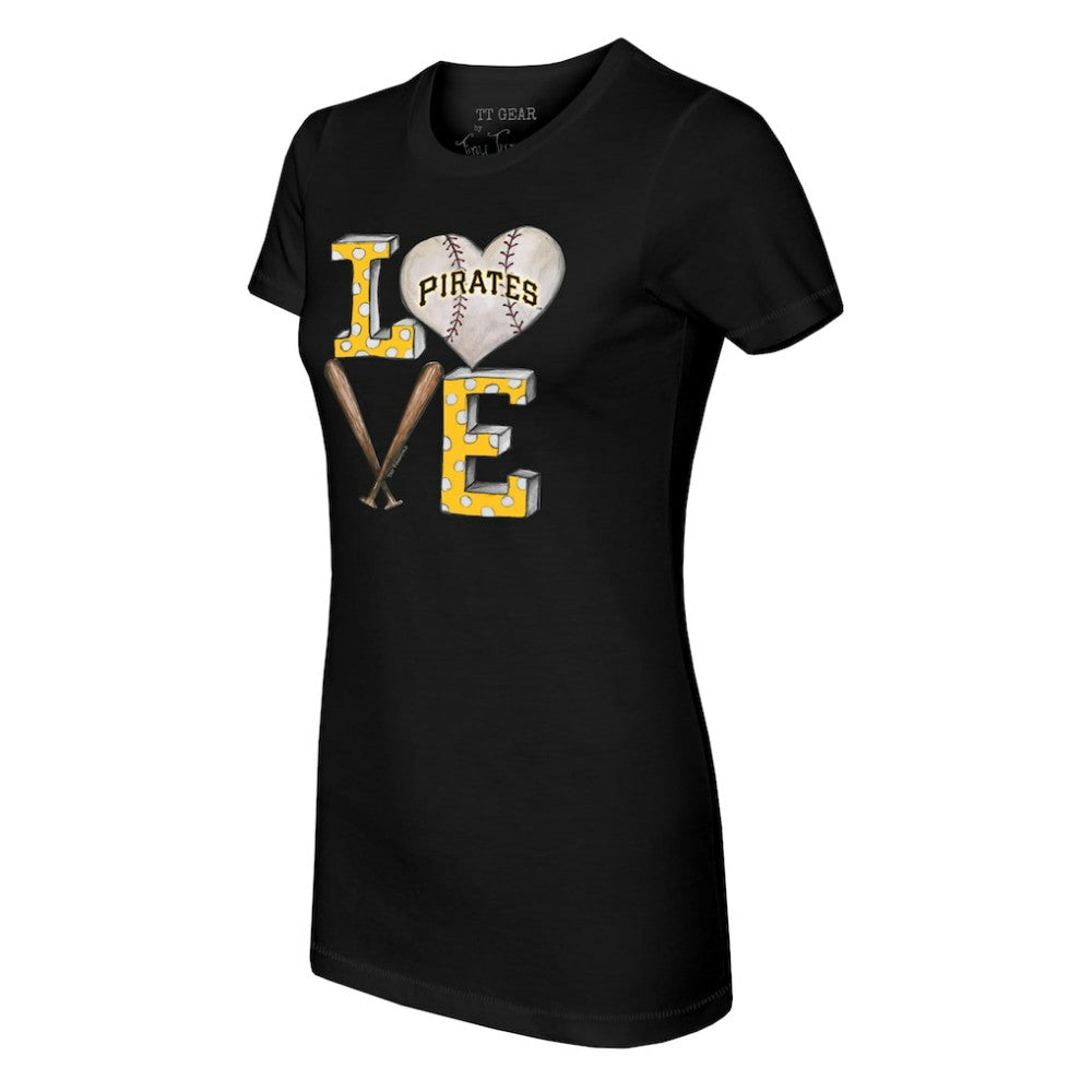 Pittsburgh Pirates Tiny Turnip Women's Baseball Love T-Shirt - Black