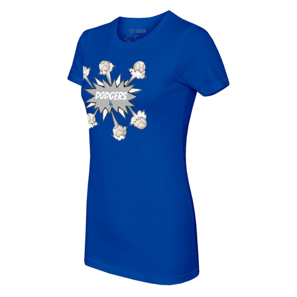 Los Angeles Dodgers Tiny Turnip Women's Baseball Pow T-Shirt - Royal