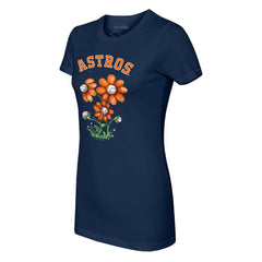 Houston Astros Tiny Turnip Women's Blooming Baseballs T-Shirt - Navy