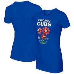 Chicago Cubs Tiny Turnip Women's Blooming Baseballs T-Shirt - Royal