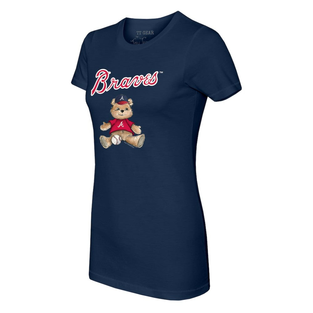 Atlanta Braves Tiny Turnip Women's Teddy Boy T-Shirt - Navy