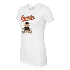 Baltimore Orioles Tiny Turnip Women's Teddy Boy T-Shirt - White