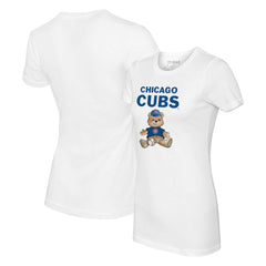 Chicago Cubs Tiny Turnip Women's Teddy Boy T-Shirt - White