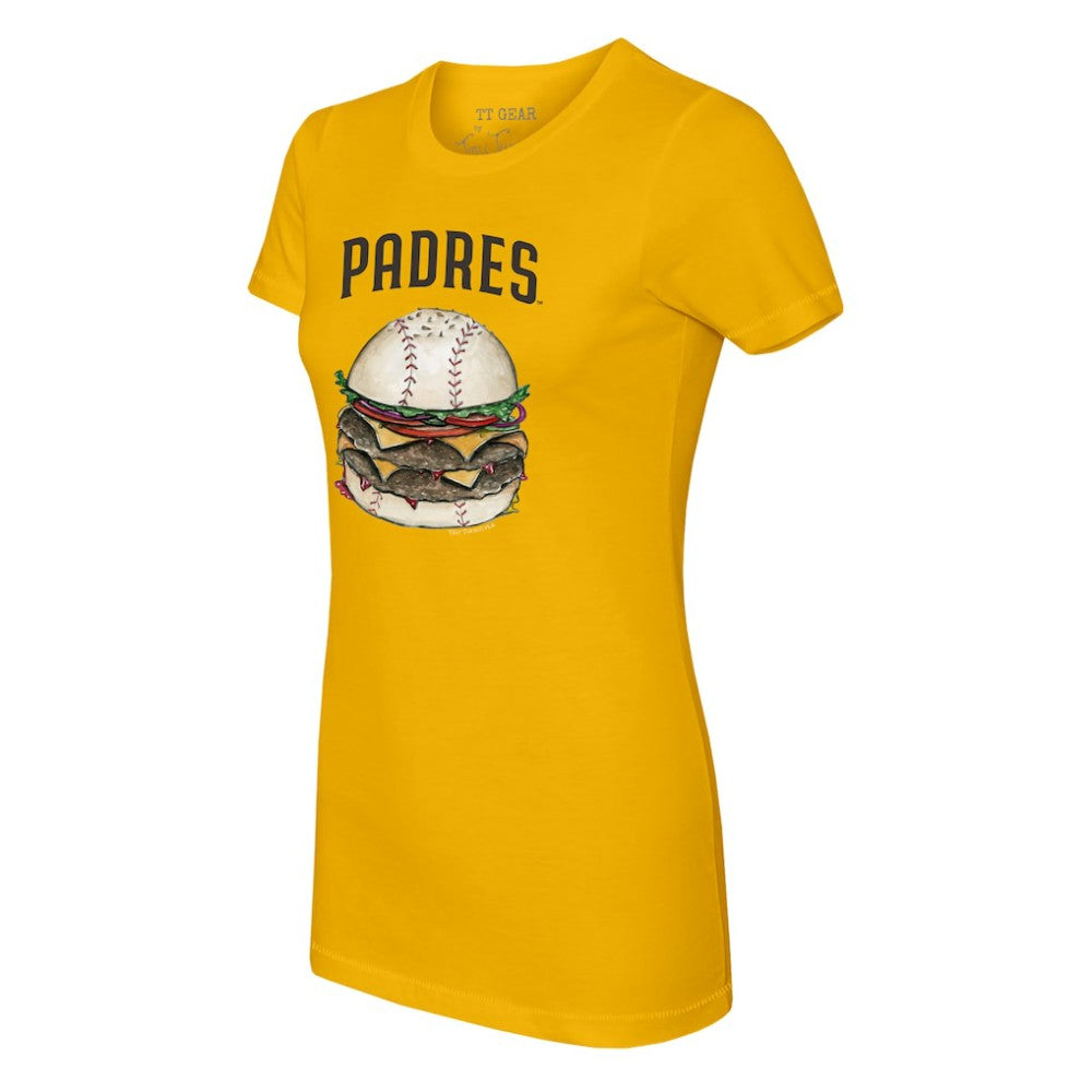 San Diego Padres Tiny Turnip Women's Burger T-Shirt - Gold