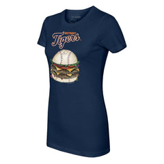 Detroit Tigers Tiny Turnip Women's Burger T-Shirt - Navy