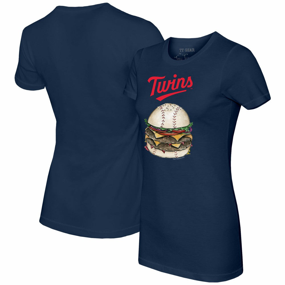 Minnesota Twins Tiny Turnip Women's Burger T-Shirt - Navy