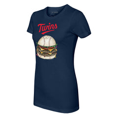 Minnesota Twins Tiny Turnip Women's Burger T-Shirt - Navy
