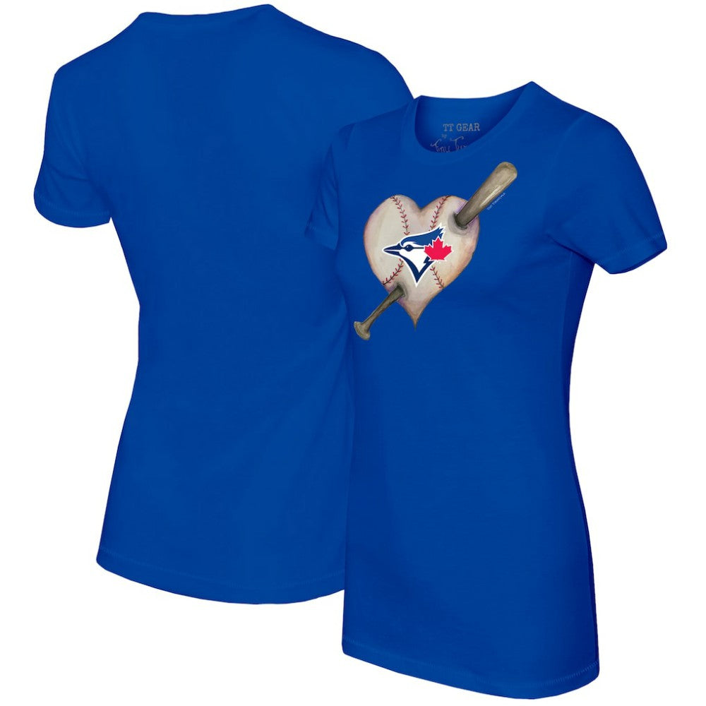 Toronto Blue Jays Tiny Turnip Women's Heart Bat T-Shirt - Royal