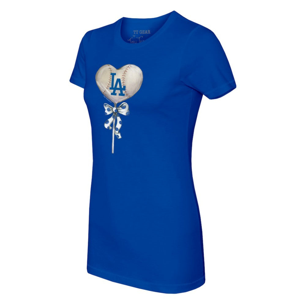 Los Angeles Dodgers Tiny Turnip Women's Heart Lolly T-Shirt - Royal