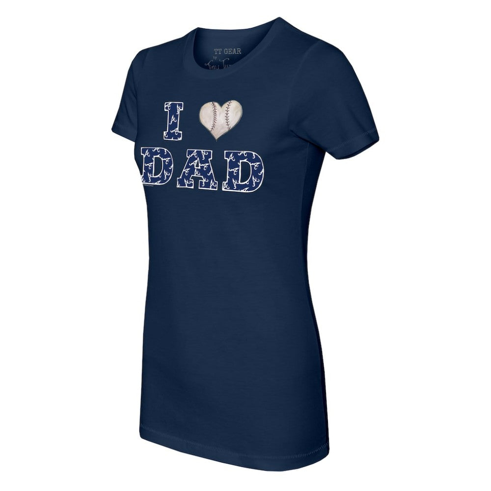 Atlanta Braves Tiny Turnip Women's I Love Dad T-Shirt - Navy