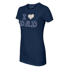Atlanta Braves Tiny Turnip Women's I Love Dad T-Shirt - Navy