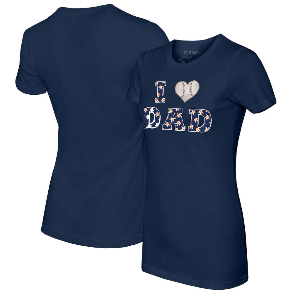 Houston Astros Tiny Turnip Women's I Love Dad T-Shirt - Navy