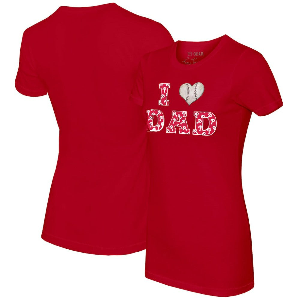 Philadelphia Phillies Tiny Turnip Women's I Love Dad T-Shirt - Red