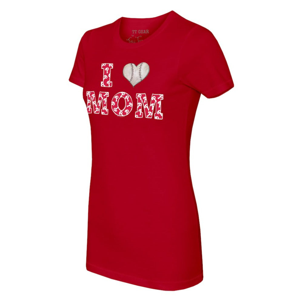 Philadelphia Phillies Tiny Turnip Women's I Love Mom T-Shirt - Red