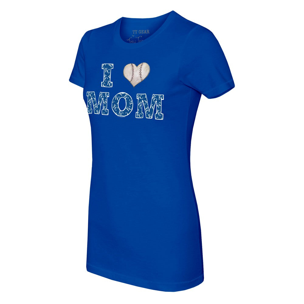 Kansas City Royals Tiny Turnip Women's I Love Mom T-Shirt - Royal