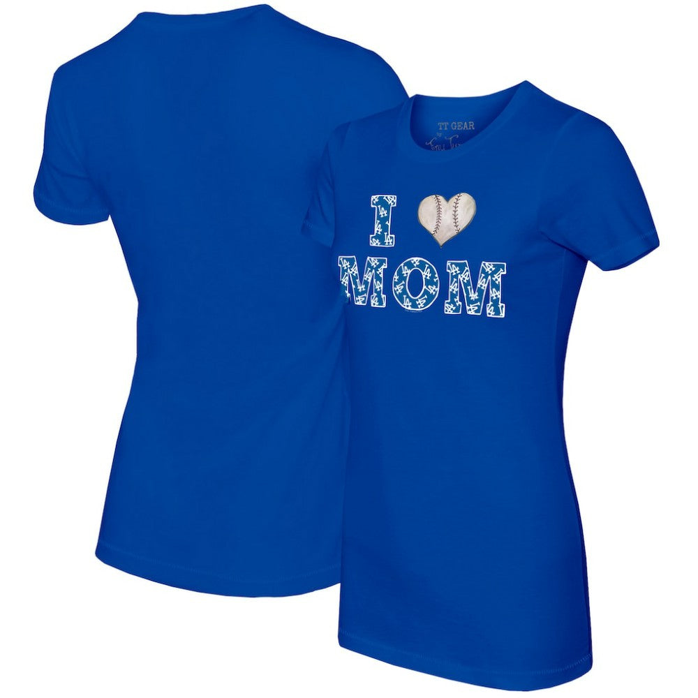 Los Angeles Dodgers Tiny Turnip Women's I Love Mom T-Shirt - Royal