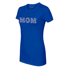 Texas Rangers Tiny Turnip Women's Logo Mom T-Shirt - Royal