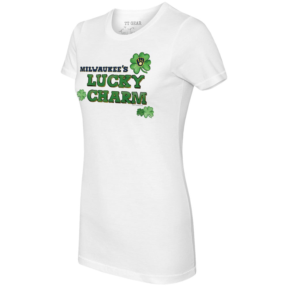 Milwaukee Brewers Tiny Turnip Women's Lucky Charm T-Shirt - White